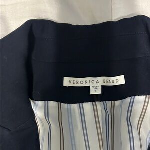 Veronica Beard Midnight Jacket with Striped Lining